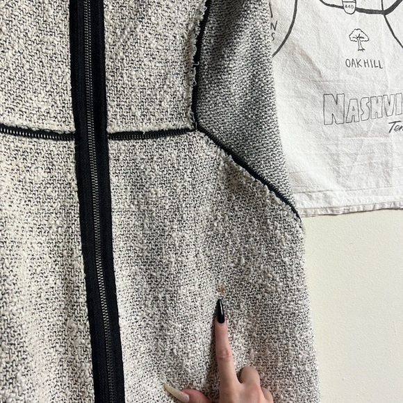 rebecca taylor Zip Tweed Combo Dress in Pece Size Small 8 - Picture 8 of 10